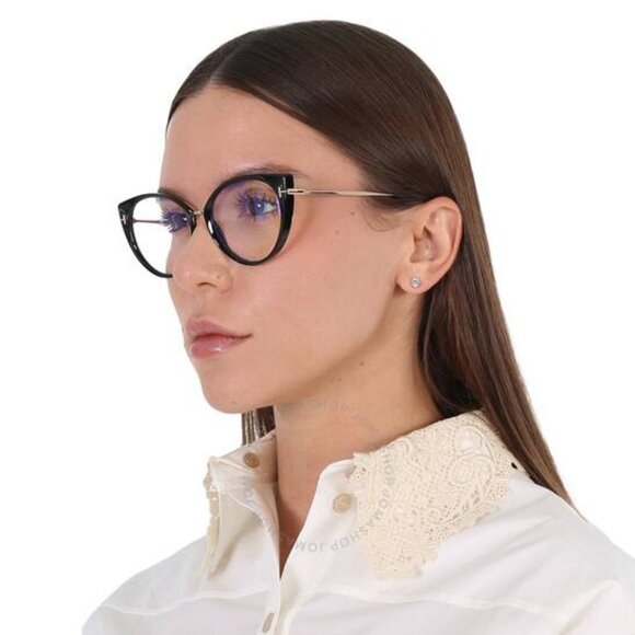 ?️ New Tom Ford FT5815-B 001 Eyeglasses - Shiny Black Frame 54mm main image 8